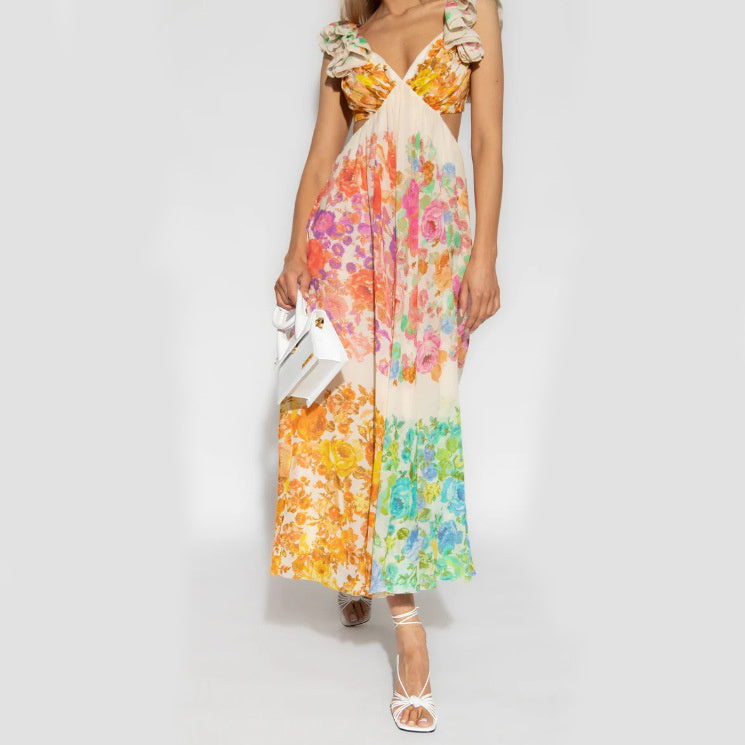 Summer V-Neck Long Dress for Women