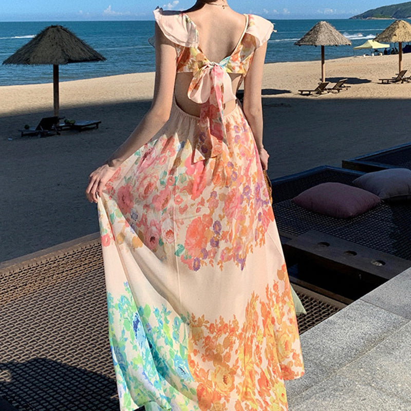 Summer V-Neck Long Dress for Women
